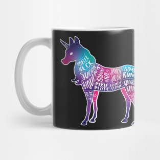 Galaxy Unicorn on Black - Fantasy Butcher Cuts of Meat Mug